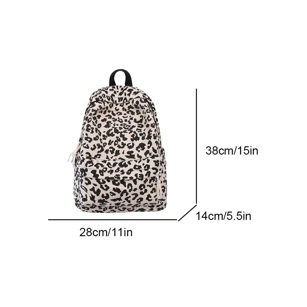 sac à dos léopard en velours côtelé, sac à dos tendance pour étudiants, grande capacité, sac à bandoulière élégant, multi-poches, sac de voyage en plein air
