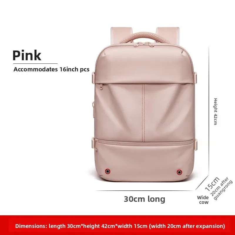 sac à dos à compression sous vide pour femmes, sac de voyage de grande capacité avec séparation humide et sèche, sac à bandoulière extensible
