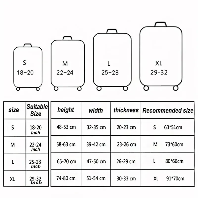 housse de protection pour bagages en tissu extensible, étui anti-poussière pour bagages, adapté à la valise de 18 à 32 pouces, organisateur de voyage