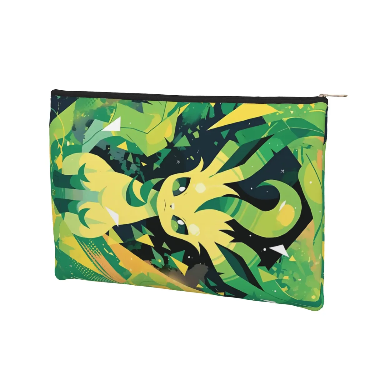 pochette pliable mignonne sur le thème de l'anime pokemon eevee eeveelution, trousse de maquillage, trousse de toilette avec fermeture éclair, pochette cosmétique de voyage