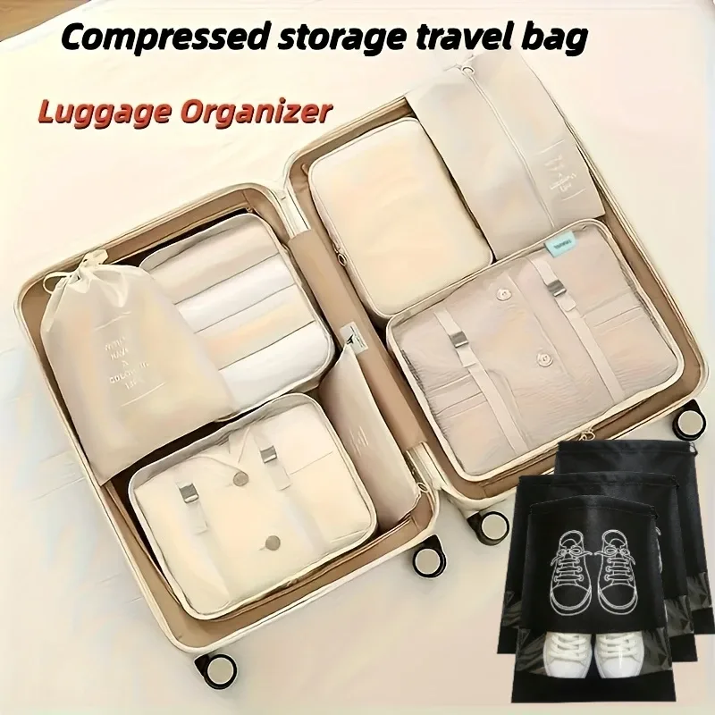 【 ensemble de 10 pièces 】 ensemble de cubes de rangement pour voyage - sacs de tri pour le linge, sacs de rangement pour le voyage