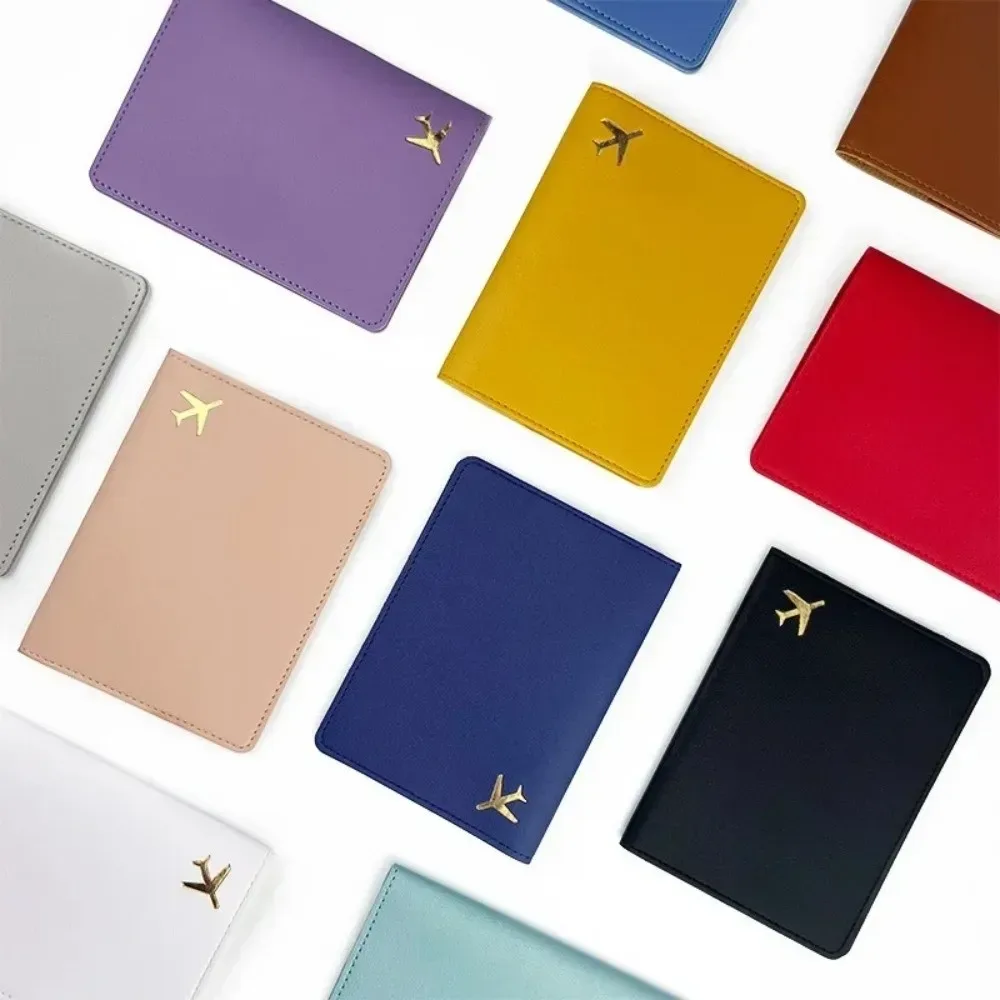 porte-passeport en cuir pu, léger, portable, housse de protection pour passeport, couleur unie, étanche, portefeuille pour cartes de crédit