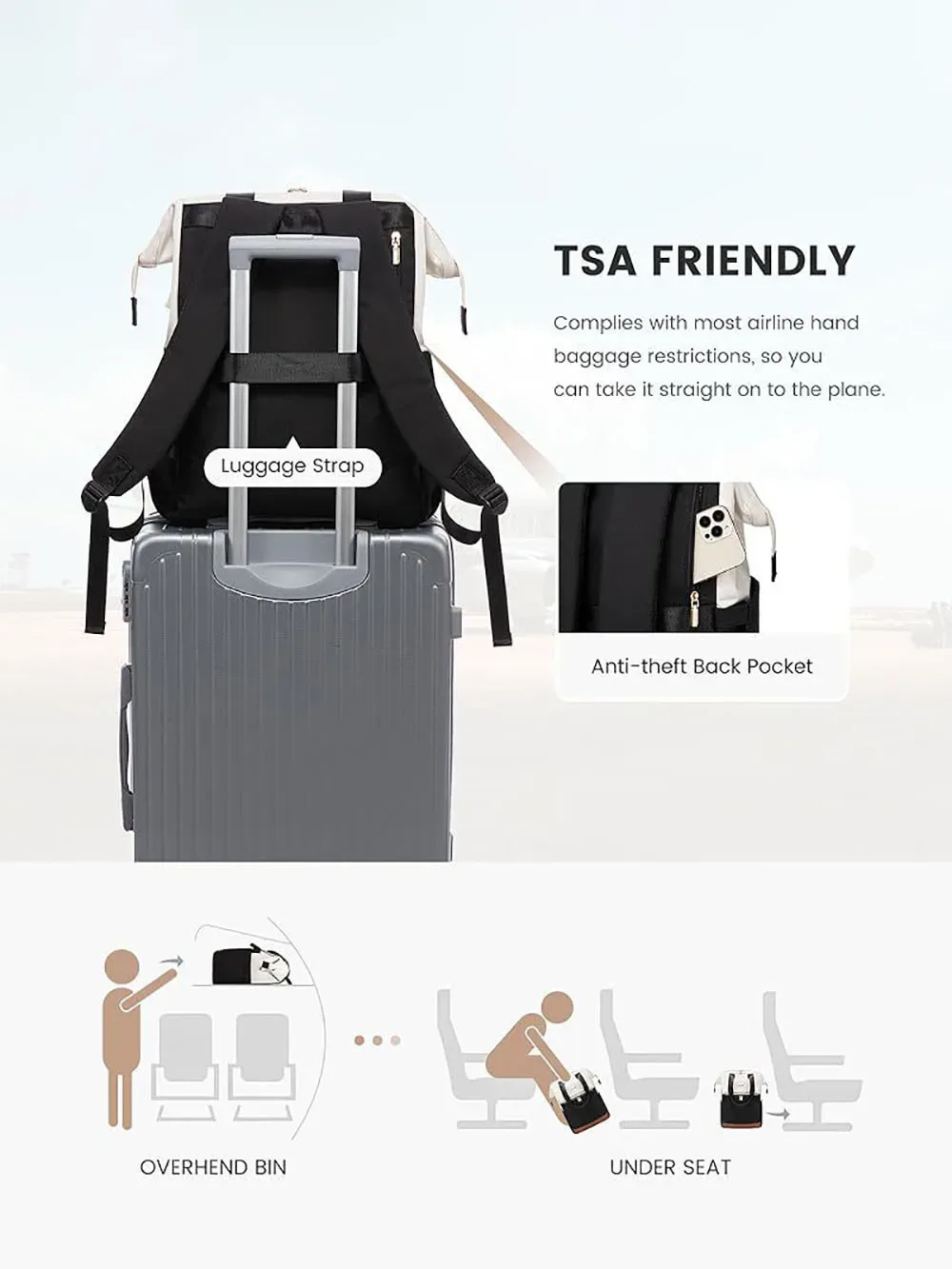 sac à dos pour ordinateur portable de 15,6 pouces pour femmes avec port usb, sacs à bandoulière tendance, sac à main, sac à dos de voyage imperméable avec sac organisateur