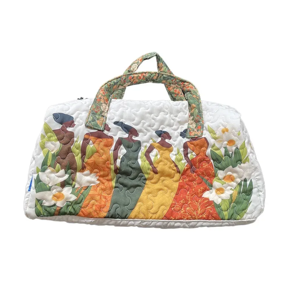 sac de voyage en toile 3d imprimé en relief, silhouette de femme rétro, pop art, élégant, floral, sac de sport, sac de week-end, sac de yoga, sac de nuit
