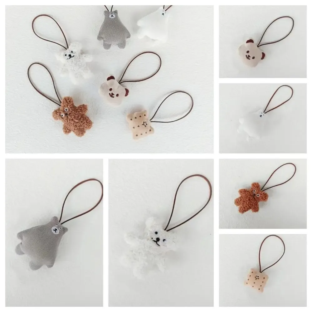 sac à pendentif ours biscuit créatif, accessoires assortis, sac à dos en tissu, décoration de sac à dos, breloques de sac de style coréen, lanière d'animal pour fille