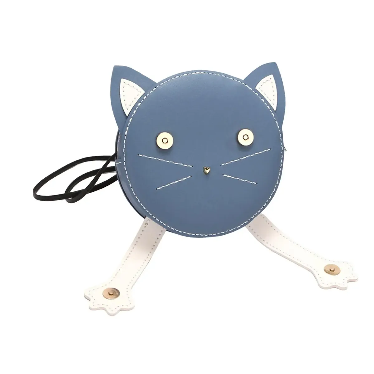 kit de fabrication de sacs à bandoulière diy, sac tissé à la main, artisanat de couture en cuir prédécoupé, en forme de chat, outils complets pour débutants