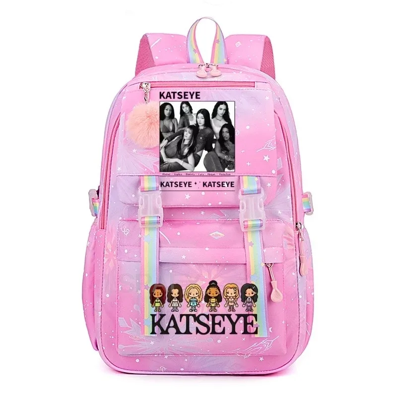 sacs d'école pour filles, sac à dos kpop katseye, sacs d'école décontractés à la mode pour adolescents, sac à dos léger pour étudiantes, sac à dos de voyage pour femmes
