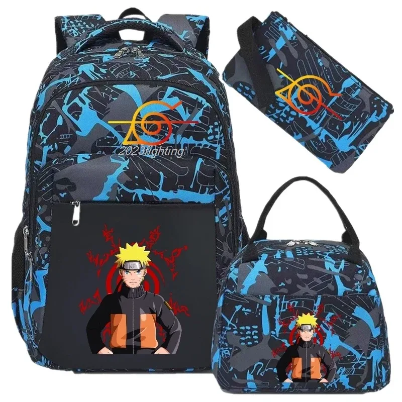 sac à dos camouflage uzumaki naruto uchiha sasuke pour hommes, sacs à dos de randonnée réfléchissants, sacs de voyage en plein air, sac d'école pour adolescents, sac pour ordinateur portable