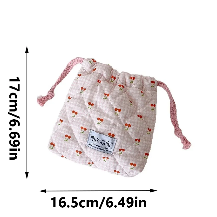 petit sac à cordon en forme de cerise pour cosmétiques, rouge à lèvres, rangement pour polaroid, pochette de voyage portable à cordon, petit sac de rangement pour articles divers