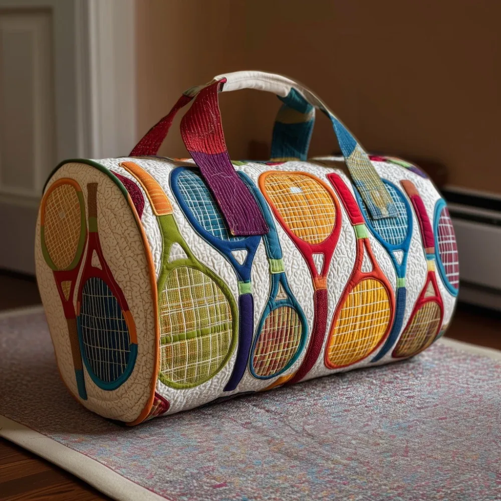 sac de sport matelassé imprimé en 3d pour raquette de tennis, grande capacité, sac de voyage et de sport, sac de week-end tendance pour hommes et femmes