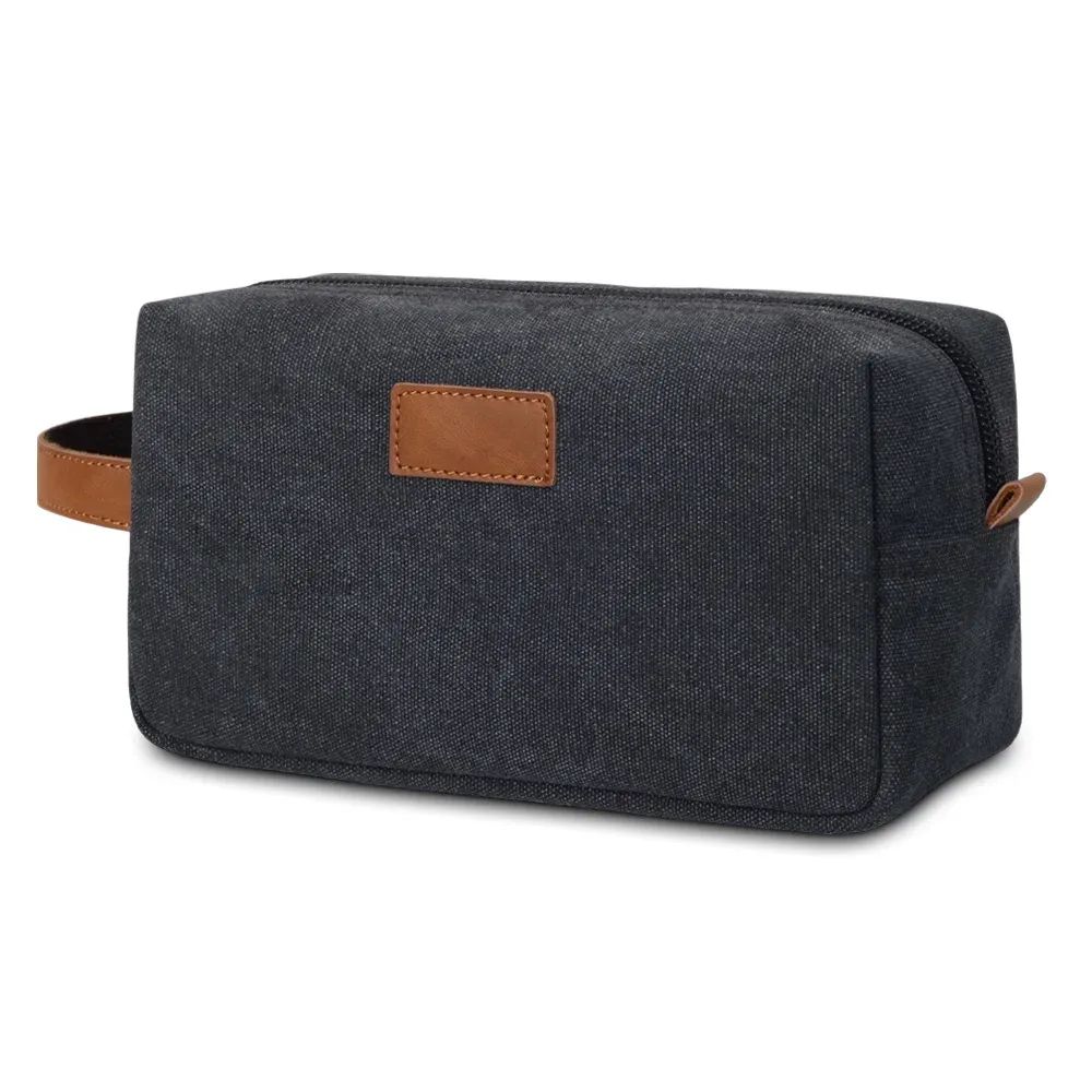 trousse de toilette multifonctionnelle en toile avec logo personnalisé, sac de voyage pour hommes, trousse de rasage suspendue, trousse de toilette pour hommes