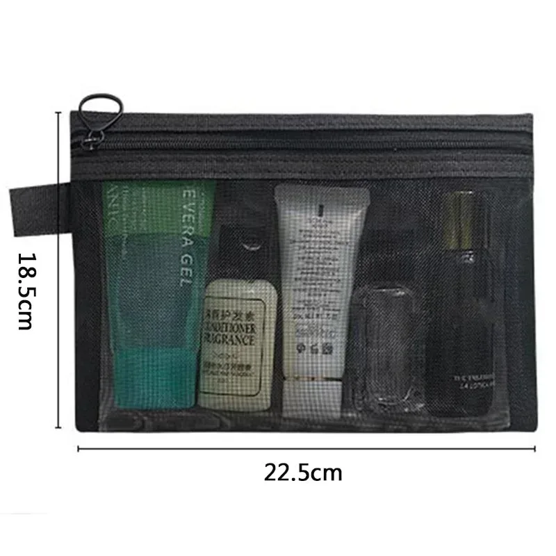 étui de voyage pour pinceaux de maquillage, trousse de toilette cosmétique, organisateur pour hommes et femmes, outils de beauté, kit dopp en maille, pochette, accessoires de rangement de lavage