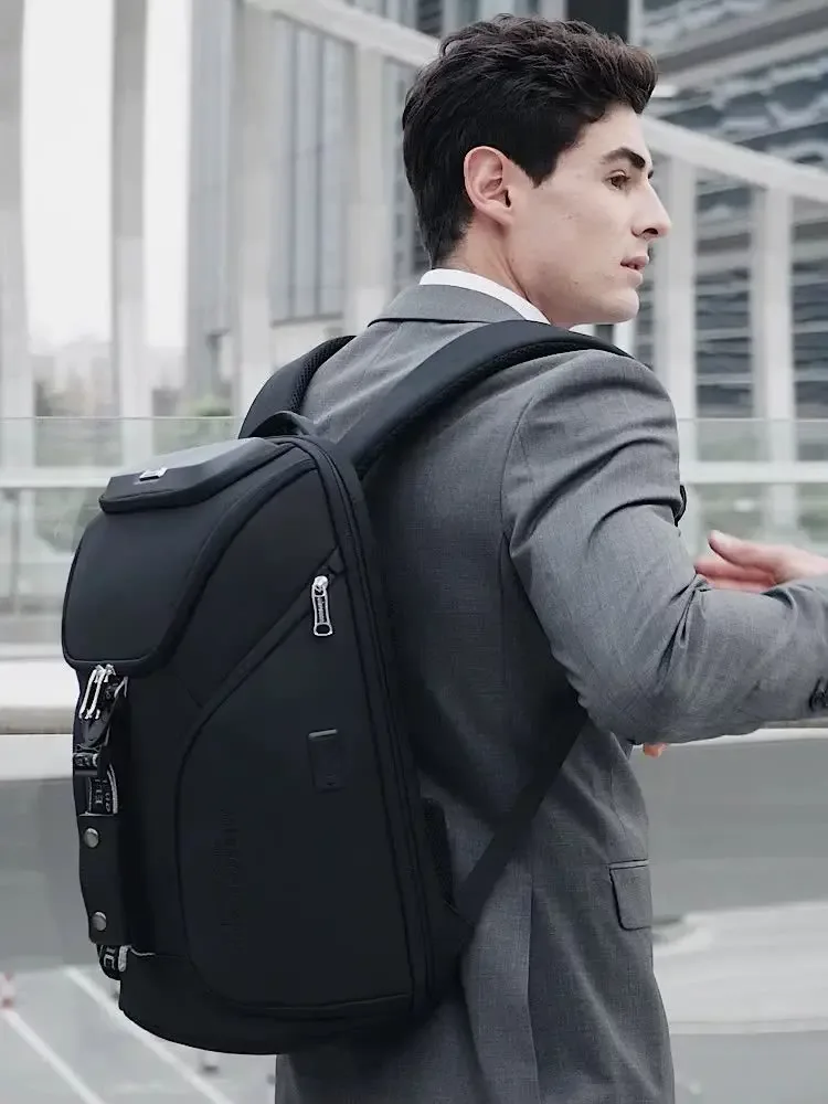sac à dos d'affaires pour ordinateur portable 18 pouces pour hommes, sacs à dos spacieux de voyage multifonctionnels, pack de chargement usb haute capacité