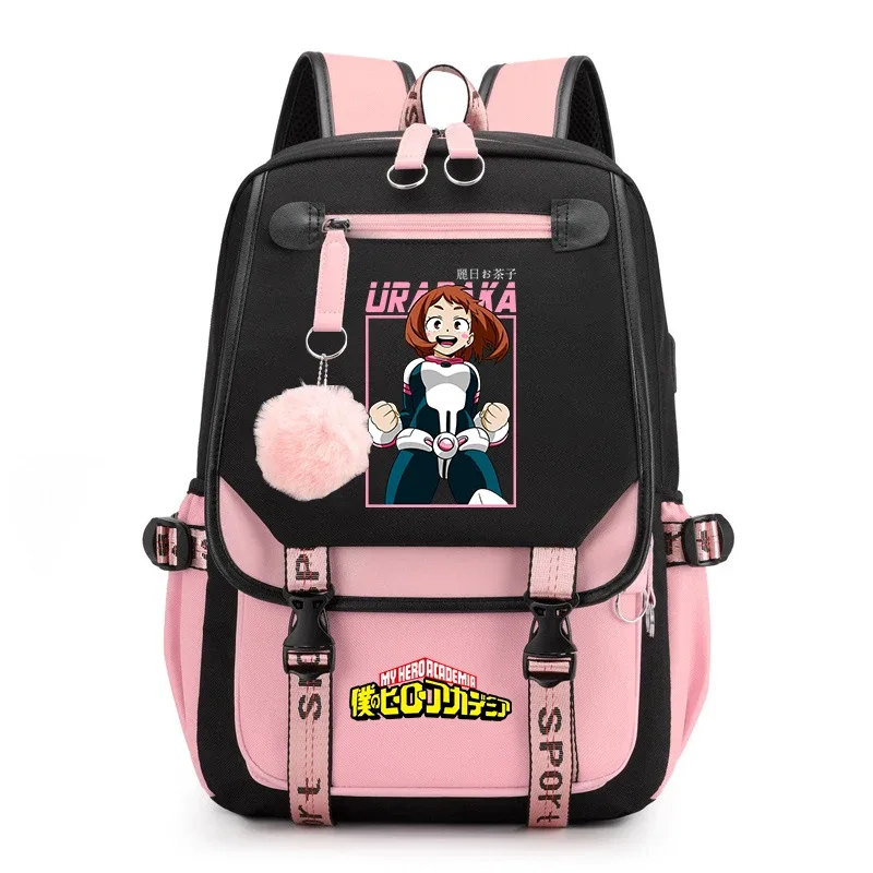 sac à dos d'étudiant imprimé my hero academia, léger et décontracté, pour filles, pour l'école et les voyages