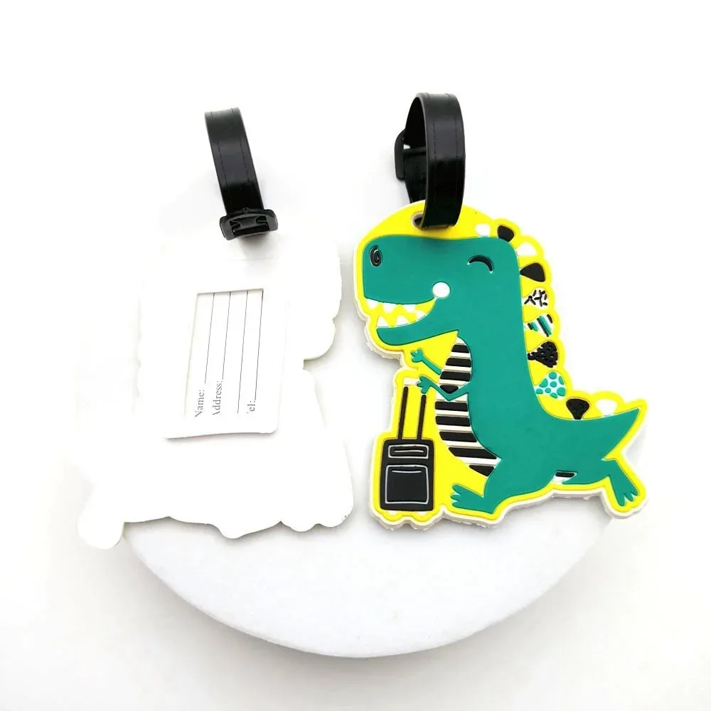 étiquette de bagage en caoutchouc souple à motif de dessin animé avec design tridimensionnel, un accessoire de voyage essentiel pour les voyages, les déplacements professionnels et les étudiants