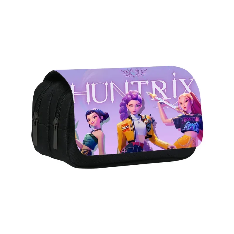 Étui à crayons multi-compartiments pour enfants, motif dessin animé KPop Demon Hunters, léger, trousse à crayons pour enfants, boîte à crayons pour enfants