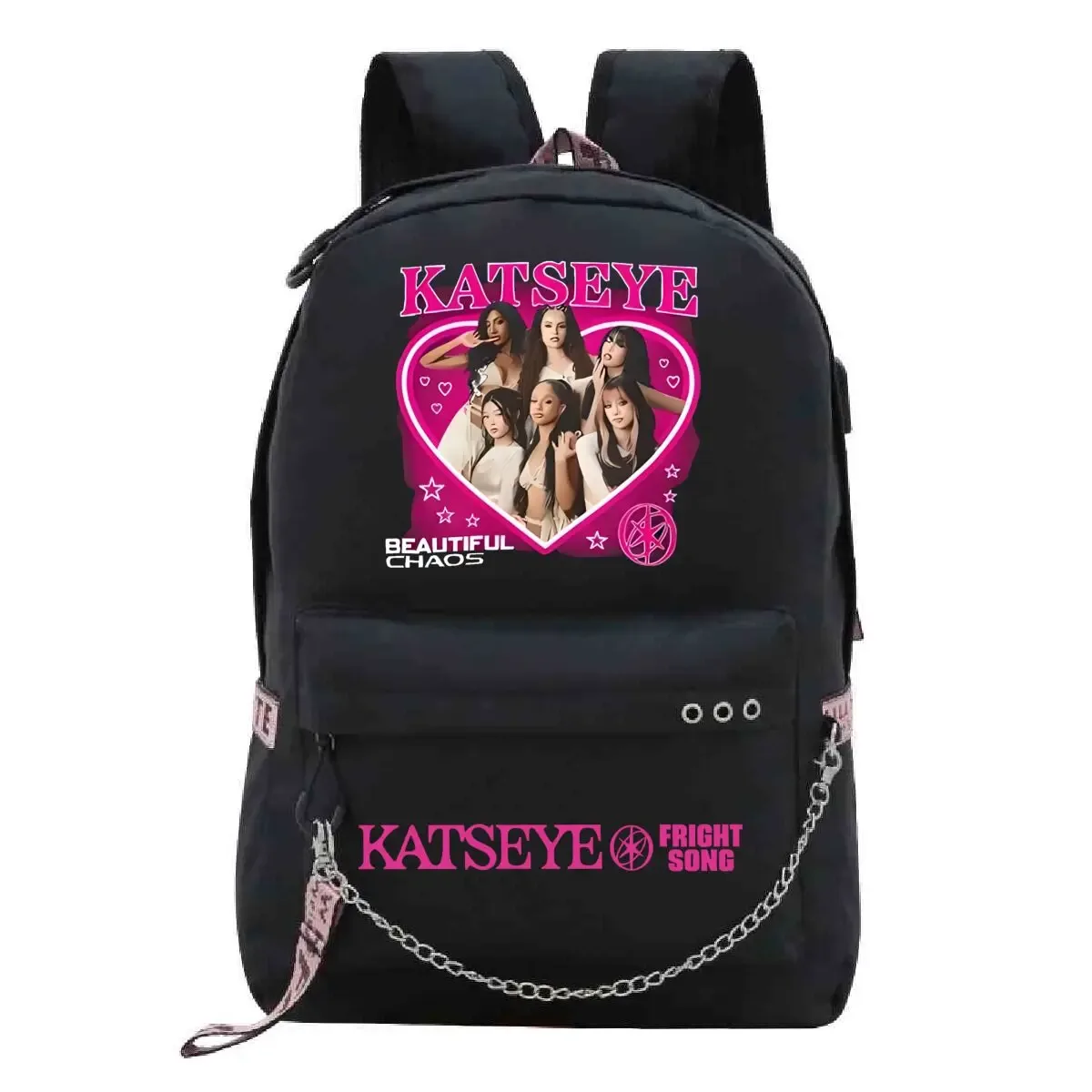 sac à dos harajuku imprimé kpop katseye tendance, sac d'école pour fille, sacoche pour ordinateur portable, sac de voyage pour femme et homme, sac à dos quotidien