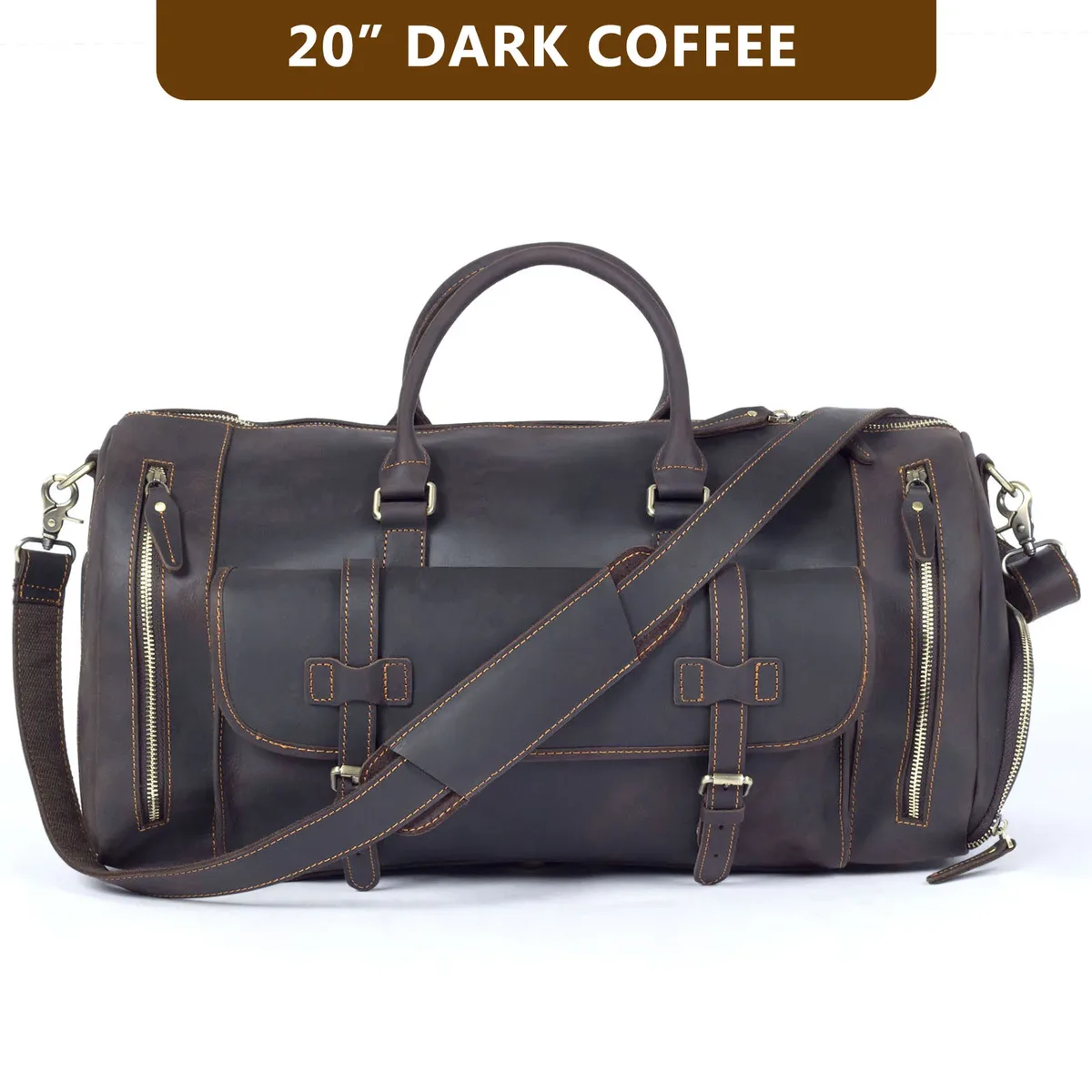 s.worker sac de voyage en cuir véritable classique vintage sac polochon en cuir de vachette pleine fleur sac de week-end sacs de sport sac à main