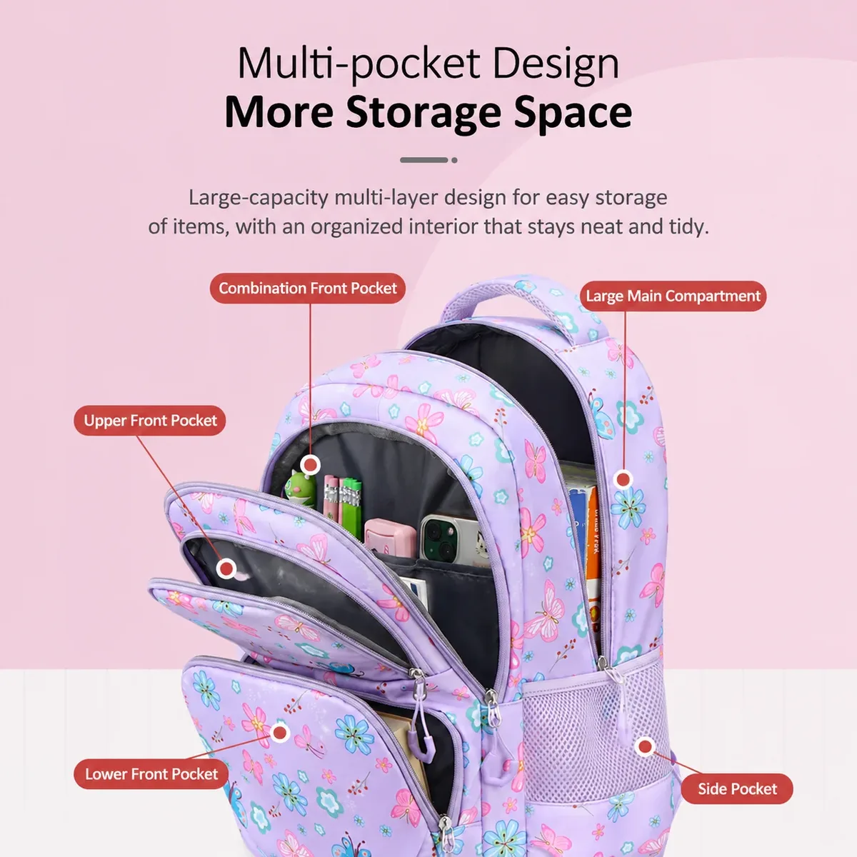 ensemble de 3 sacs à dos décontractés colorés avec plusieurs poches, sac à dos pour l'université, sac de voyage pour le camping en plein air, sac de voyage pour le campus