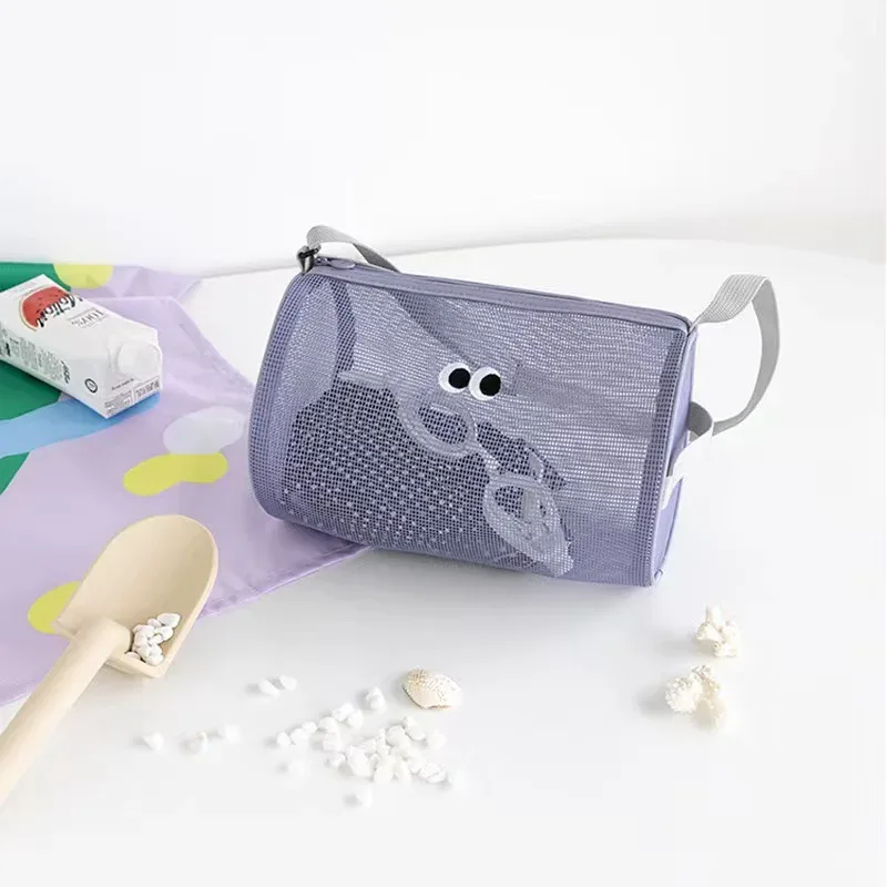 sac de plage tendance, sac de natation bandoulière, sac de voyage cylindrique en maille ajourée pour articles de toilette