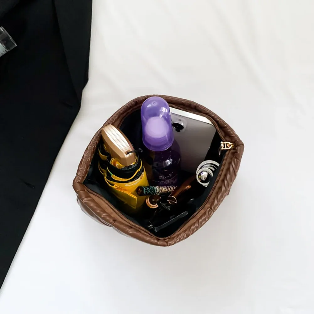 sac de rangement matelassé pour poudres de maquillage pour femme, sac à main solide, pochette pour document, trousse d'évaluation cosmétique, grande capacité