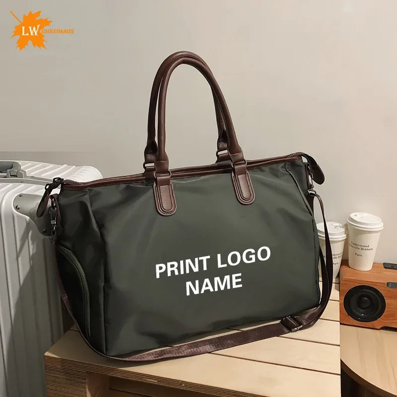 sac à bagages avec logo, sac à main de grande capacité, motif de nom imprimé, sac de fitness, sac de sport de voyage
