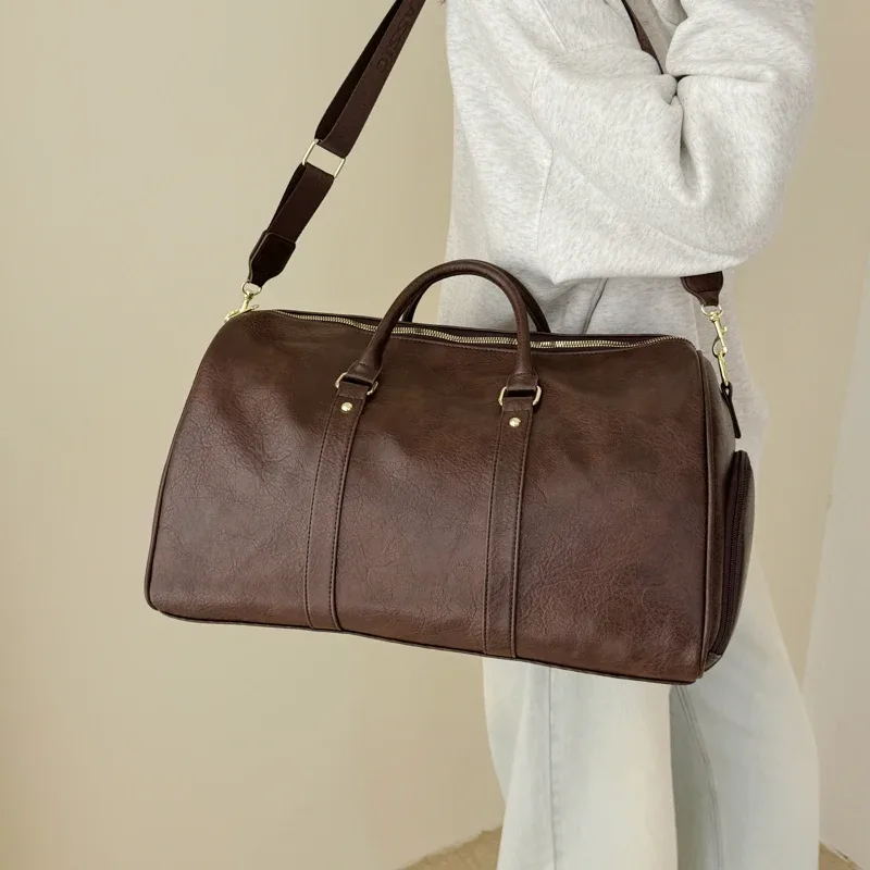 sac de voyage pour homme, sac de sport de luxe grande capacité, sac de voyage en cuir pu, sac à bandoulière portable et durable, sac de sport, sac de voyage extérieur