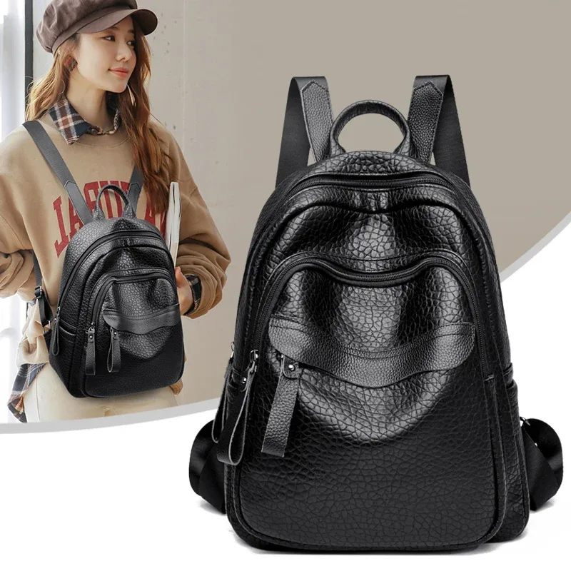 sac à dos classique de luxe en cuir de vachette pour femme, sac de voyage tendance, sac d'école pour filles, mochilas feminina
