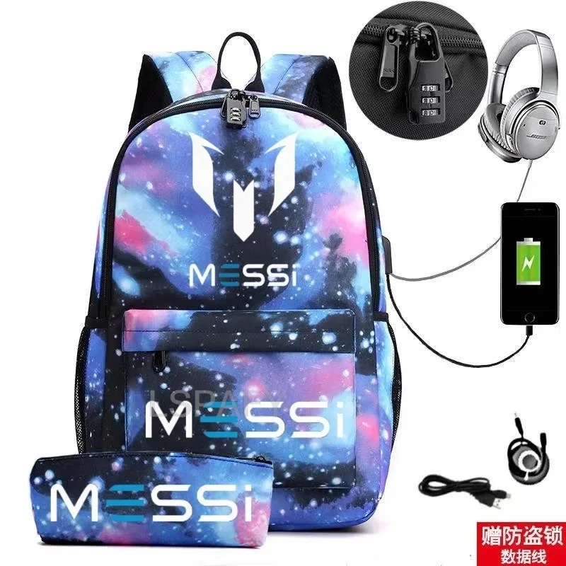 sac à dos messi tendance avec port usb antivol, grande capacité, pour femmes, hommes, adolescents, sacs d'école décontractés pour lycéens, mochilas