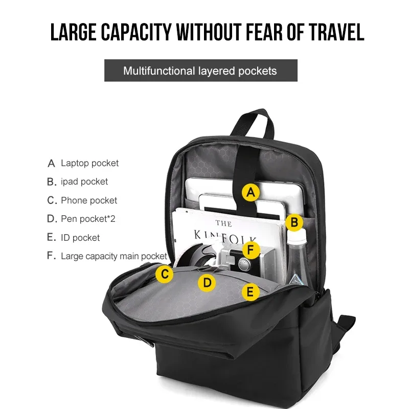sac à dos de voyage étanche personnalisé pour hommes, sac à dos pour ordinateur, cadeau d'entreprise, impression de logo, motif de nom, mode de travail
