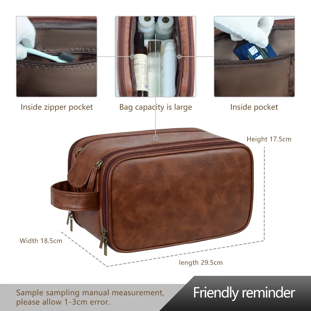 trousse de toilette portable en cuir pour hommes et femmes, logo personnalisé, kit dopp de voyage, trousse de maquillage d'hygiène suspendue pour hommes et femmes