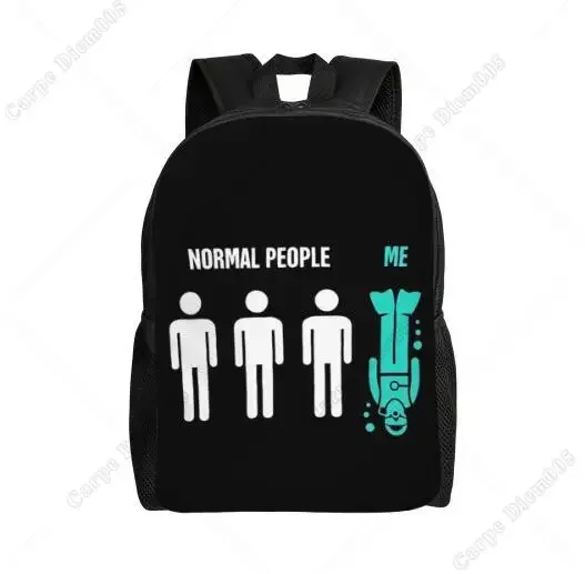 sac à dos à motif de plongée sous-marine, sacs d'école, sacs de voyage pour ordinateur portable de 15 pouces, unisexe en polyester pour le travail de randonnée en plein air
