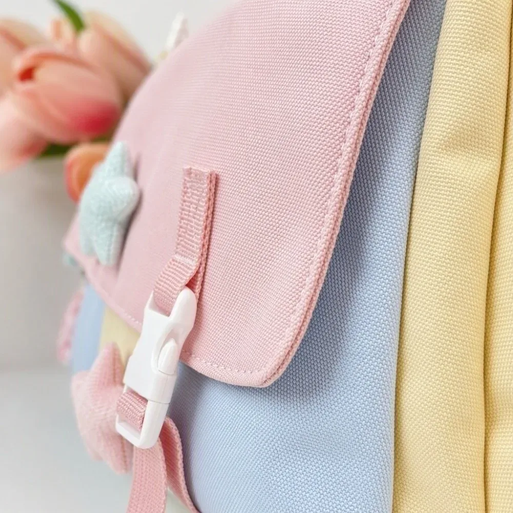 sac de voyage de grande capacité, couleur macaron, sac de sport à plusieurs poches, sac à bandoulière en polyester, sac portable pour les courts séjours.