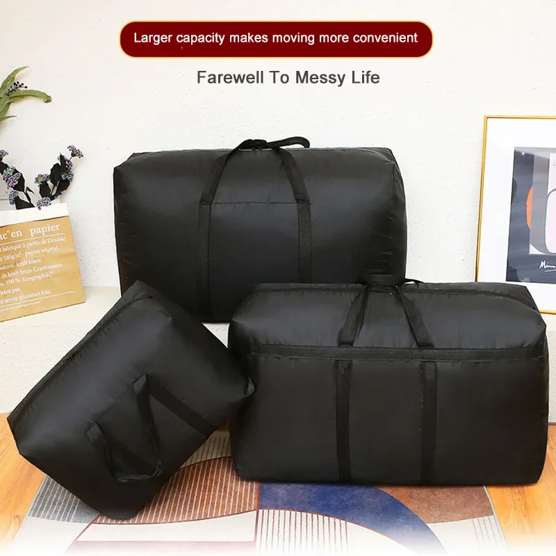 Sac de voyage pliable super grande capacité, sac de voyage imperméable en polyester, sac de rangement pour vêtements et couettes