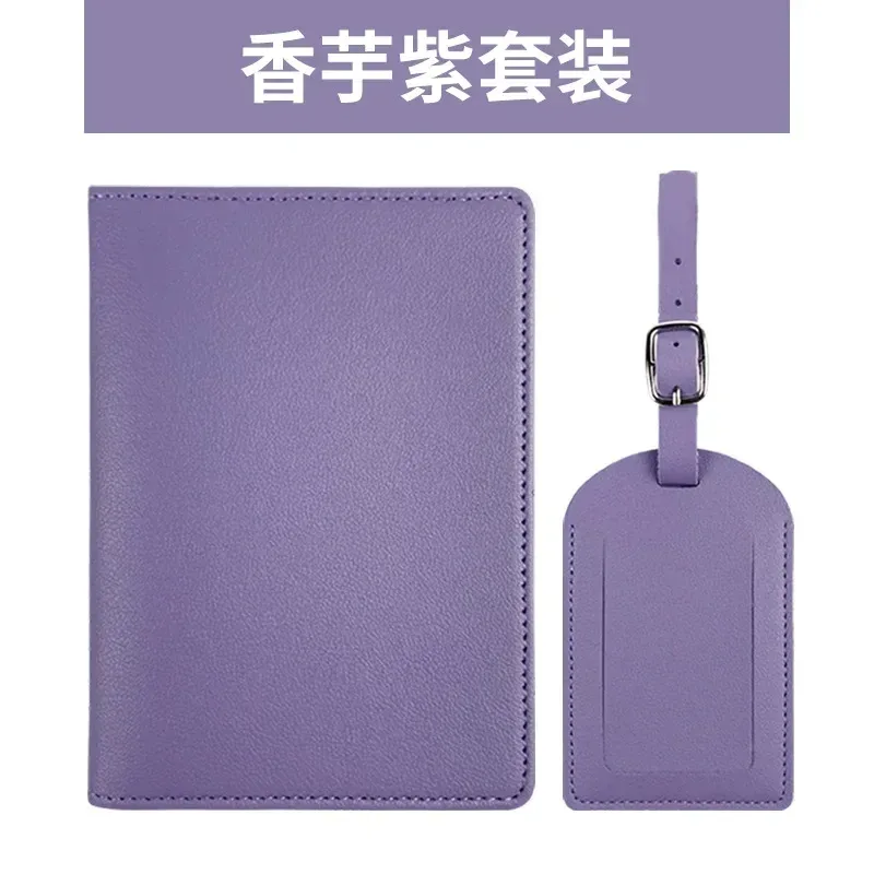 couverture de passeport de voyage en pu, étiquettes de bagages, cadeau d'affaires pour fête de mariage, porte-billet, étui porte-passeport, ensemble d'accessoires de voyage
