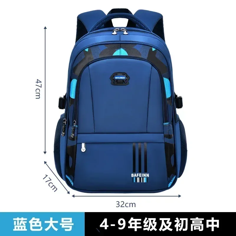 cartable pour élèves du primaire et du collège, sac à dos léger de grande capacité pour garçons, soulagement de la charge, protection de la colonne vertébrale