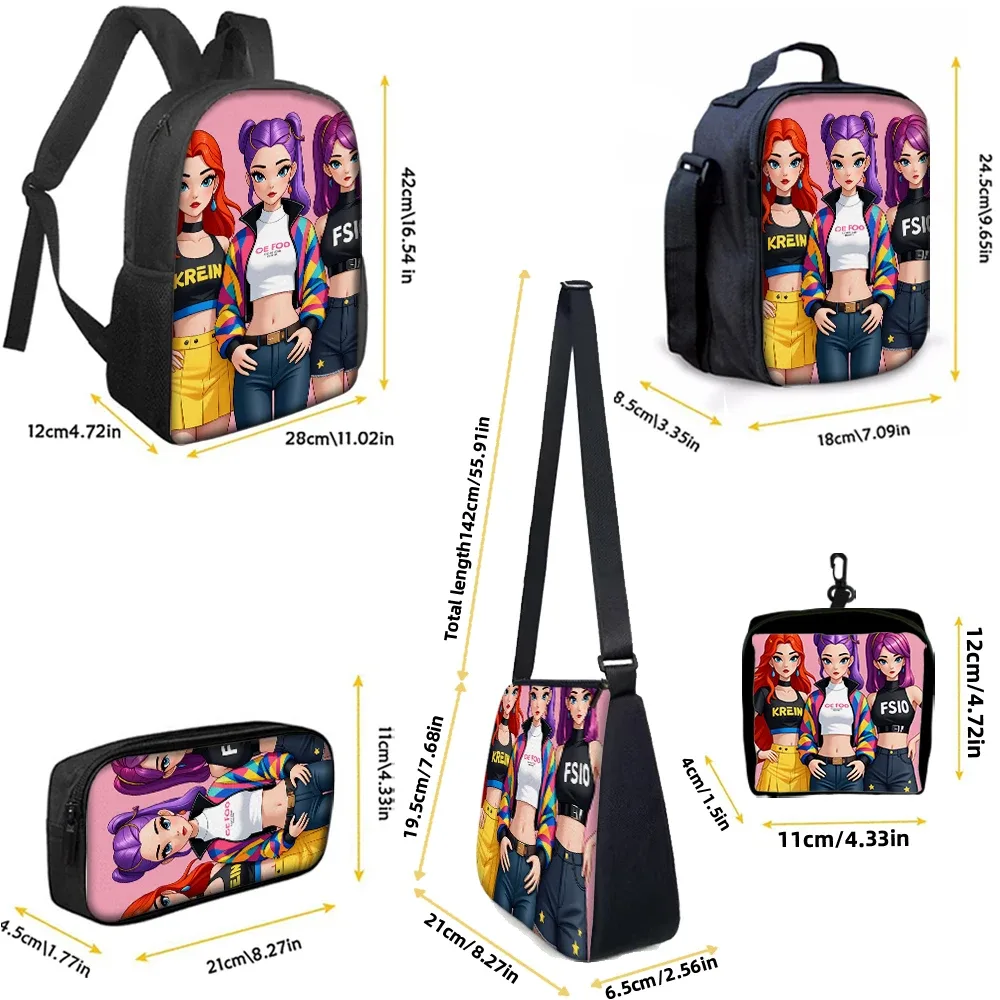 ensemble de sacs à dos à motif de groupe de filles k-pop, 1/2/3/4/5 pièces, le cadeau parfait pour les fans de kpop