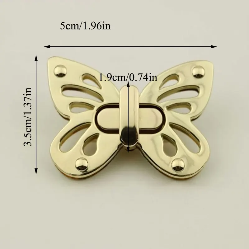 sac papillon en métal, 3 pièces, fermoir à verrouillage torsadé pour artisanat du cuir, sac à main pour femmes, sac à bandoulière, accessoires de quincaillerie