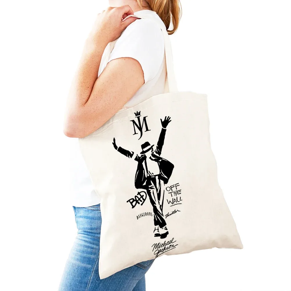 sacs à main michael jackson lady, double impression, super star, sac fourre-tout pour femme, léger, album, sac à main pour fille