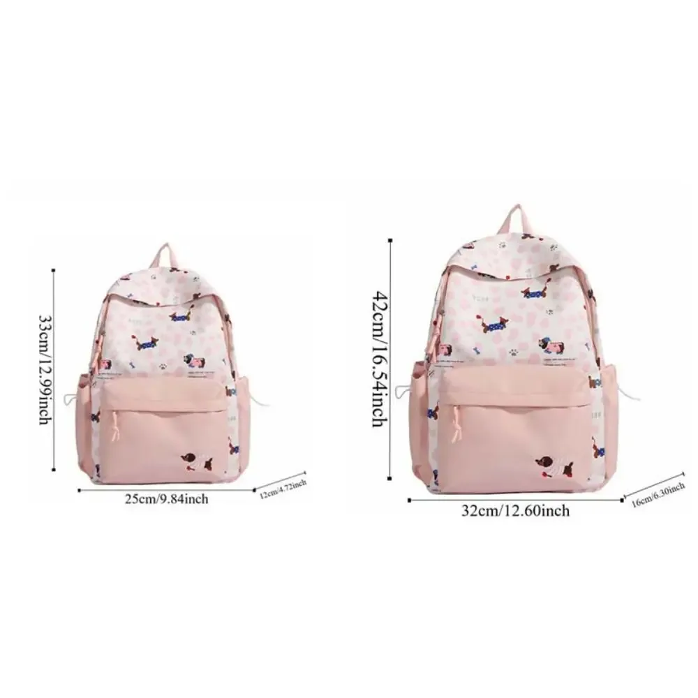 sac à dos en nylon pour étudiants, motif teckel, décontracté, durable, avec sangles fixes, en polyester, grande capacité, pour usage quotidien