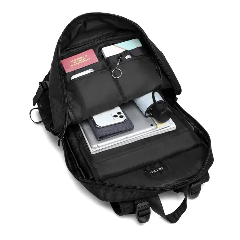 ozuko hommes sac à dos grande capacité 16 pouces sacs à dos d'ordinateur portable usb charge adolescent cartable mâle sac de voyage étanche mochilas