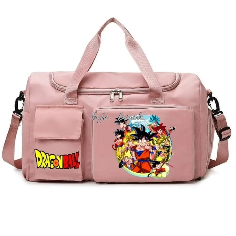 Sac de rangement de grande capacité imprimé Dragon Ball, sac à bandoulière, accessoires de camping, sac de voyage avec séparation sec/humide