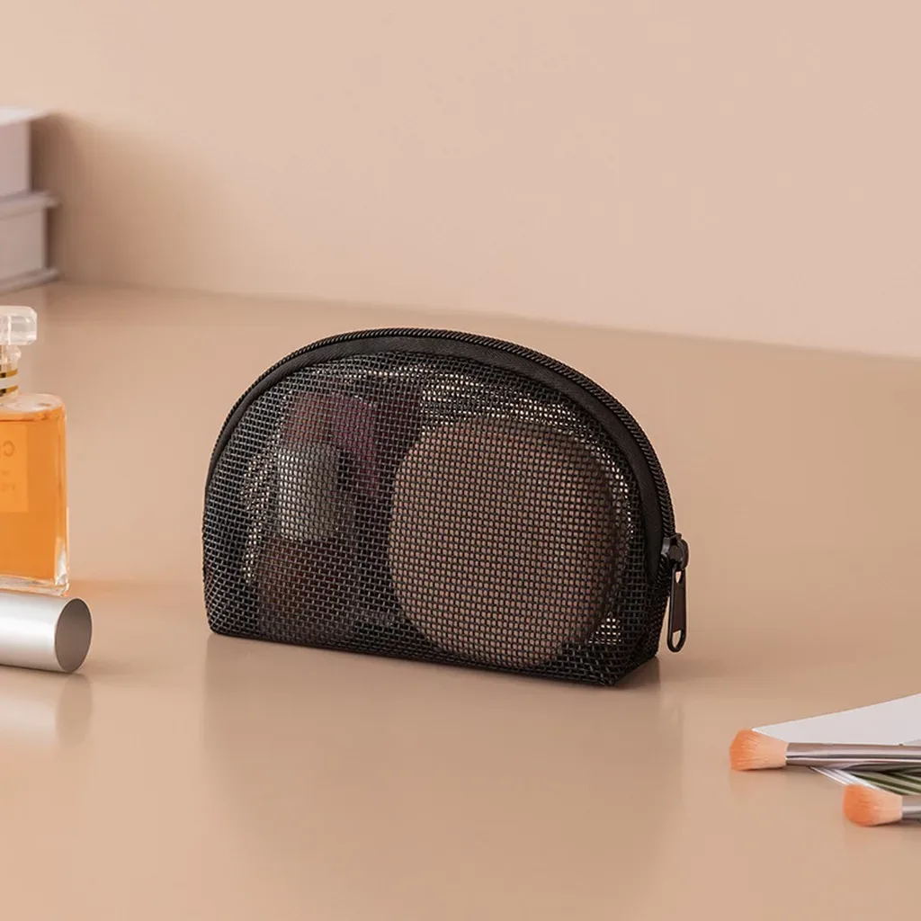 pochette de rangement portable, sac à cosmétiques en maille multi-usages, organisateur de maquillage respirant, trousse de toilette transparente pour la douche