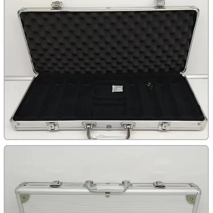 boîte à jetons en alliage d'aluminium, boîte à outils à coins arrondis, boîte d'emballage anti-choc, type abs300, étui de rangement pour jetons de monnaie argentée