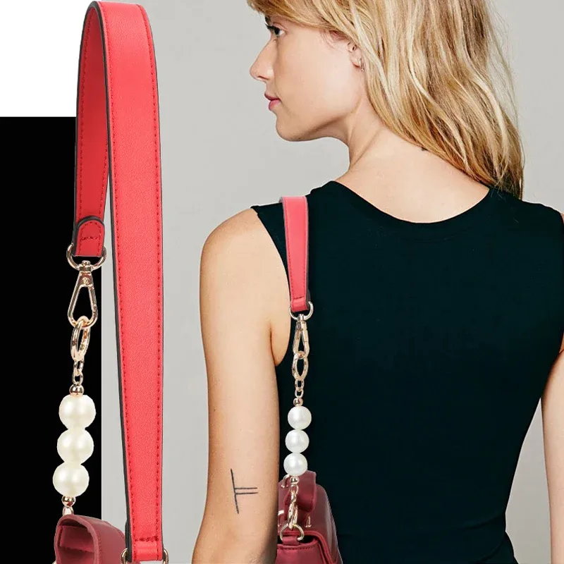 sac à bandoulière en cuir pu pour femmes, sangle à main, accessoire de perles à la mode, sangle courte sous les bras