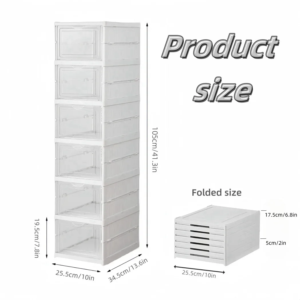Boîte de rangement pliable transparente en plastique pour chaussures, organisateur de chaussures, étagère à chaussures intégrée, design moderne et minimaliste