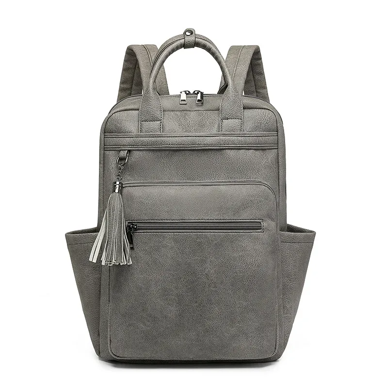 sac à dos cuir pu vintage dames – conçu pour ordinateur 15.6 pouces, parfait comme daypack collège, sac bureau et valise de voyage, détails rétro charmeur, matériaux durables, compartiments, s’adapte à tous les moments