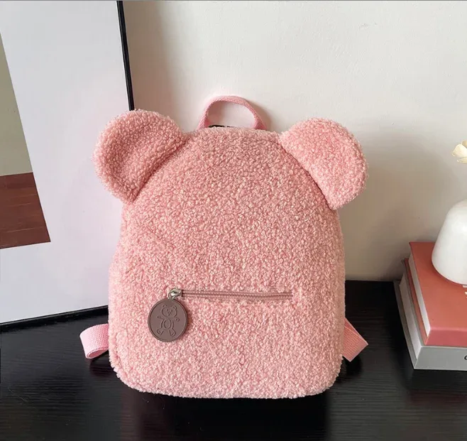 sac à dos ours en peluche personnalisé pour enfants, sac à dos ours en peluche pelucheux personnalisé, cadeaux du premier jour de l'école, sac à dos pour tout-petits, cadeau pour enfants