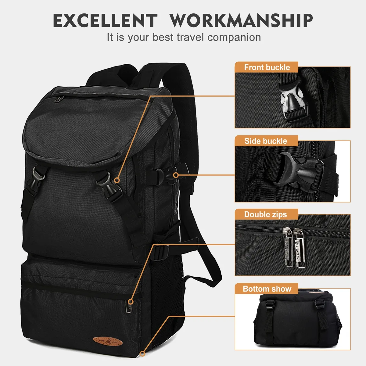 sac de randonnée surdimensionné de grande capacité, étanche, 55l, pour l'extérieur, sport, escalade, voyage, pour hommes et femmes, sac à bagages léger
