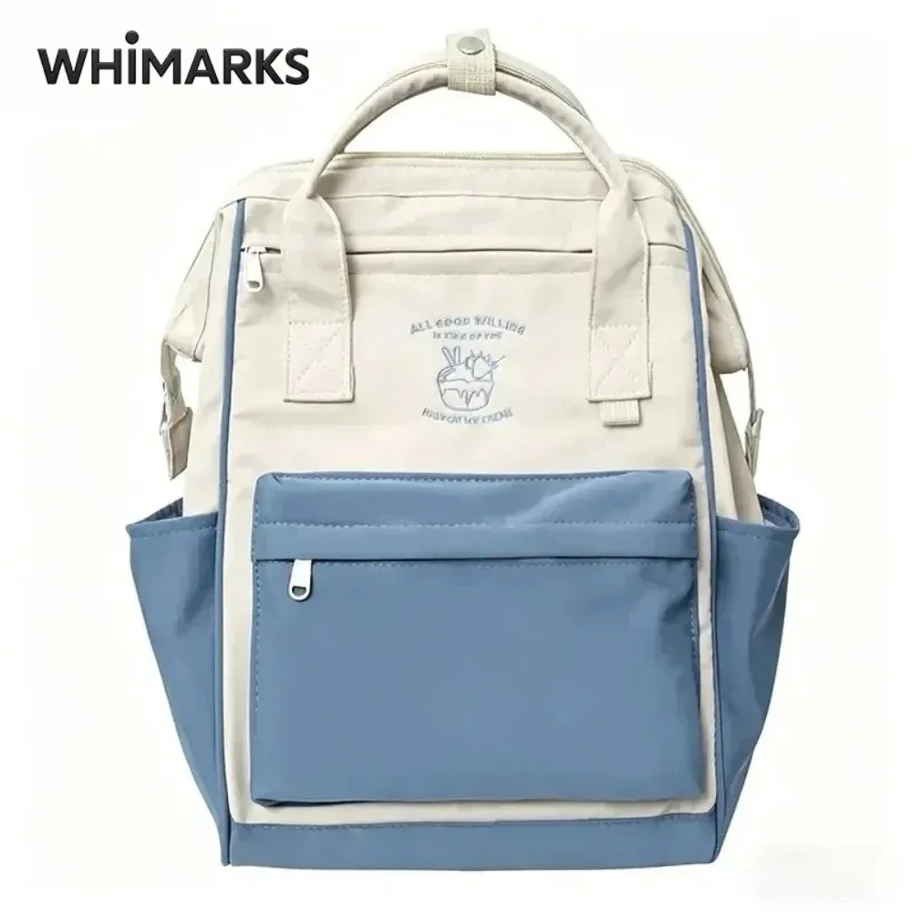 sac à dos imperméable whimarks, sac d'école mignon, couleur unie, grande capacité, pour loisirs, voyages, sports, rangement pour étudiants